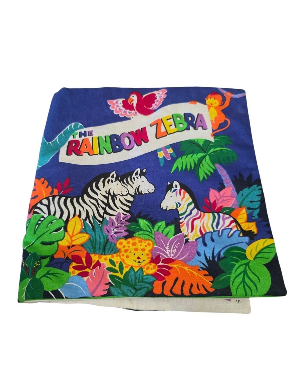 The Rainbow Zebra Book Fabric cloth Baby Toddler Soft VINTAGE Colorful